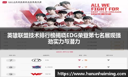 英雄联盟技术排行榜揭晓EDG荣登第七名展现强劲实力与潜力