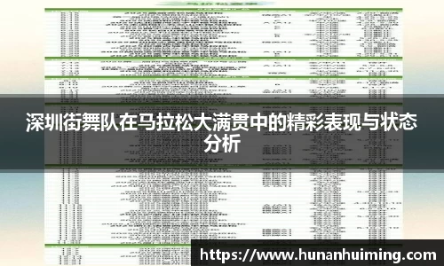深圳街舞队在马拉松大满贯中的精彩表现与状态分析
